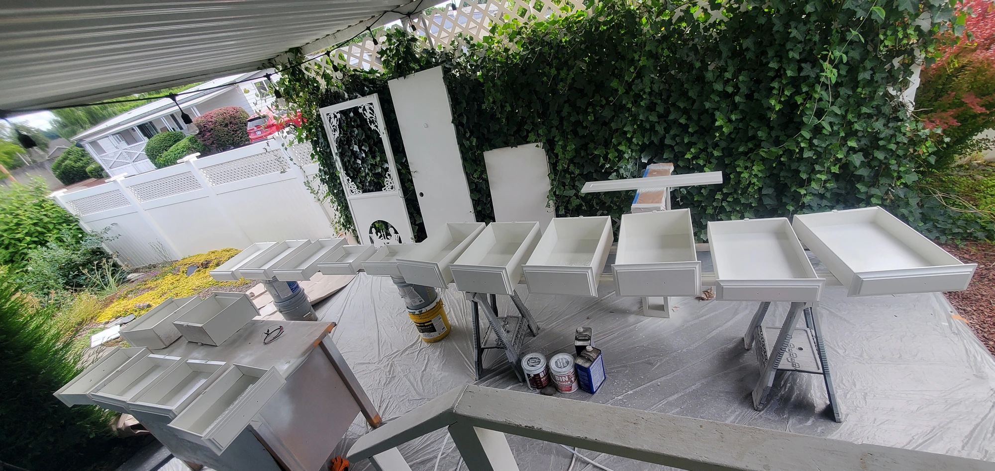 Cabinet Drawers — Drying After Spray